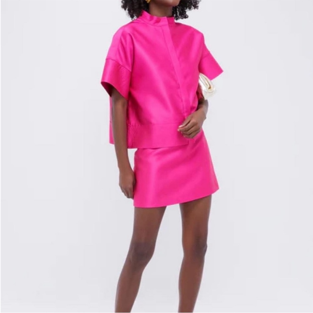 Tuckernuck Dupioni Hot Pink Skirt